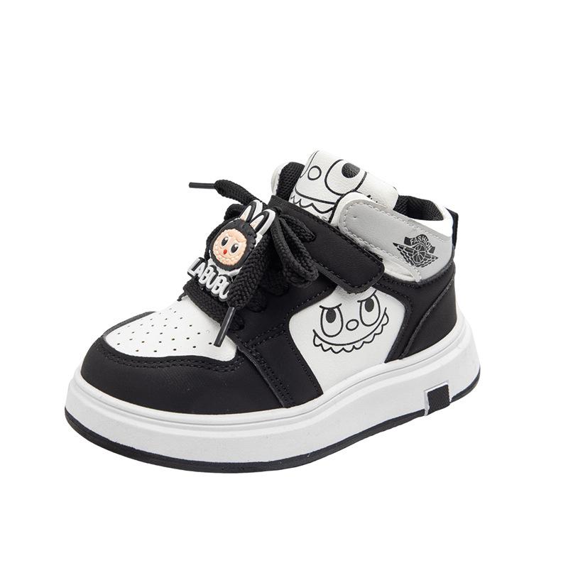 

Спортивная обувь для девочек 2025 осень новая детская беговая обувь мальчики мультяшная мягкая подошва обувь модная повседневная обувь 32-37 yards one hand shot 6 pairs чёрный