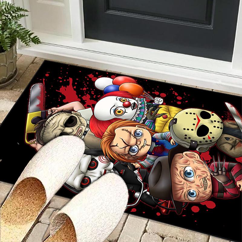 Horror Movie Icons Office Rug Chair Mat, Game Carpet, Suitable for Front Door, Bedroom, Living Room, Desk, Holiday Gift