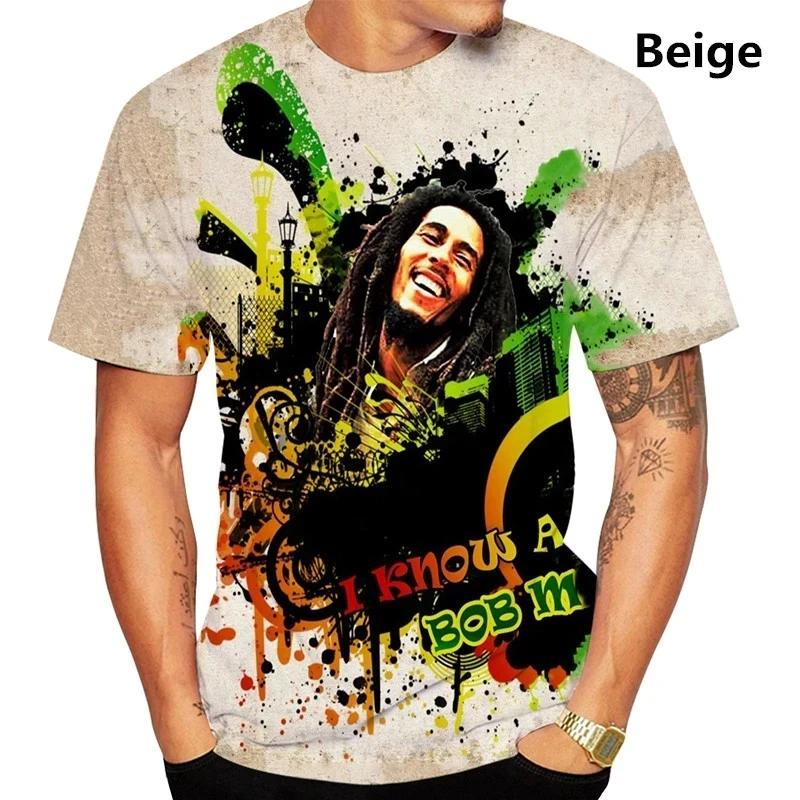 Men's Fashion Summer 3D Printed T-shirts Reggae Hip-hop Casual Short-sleeved Casual Comfortable Plus Siz T-shirts