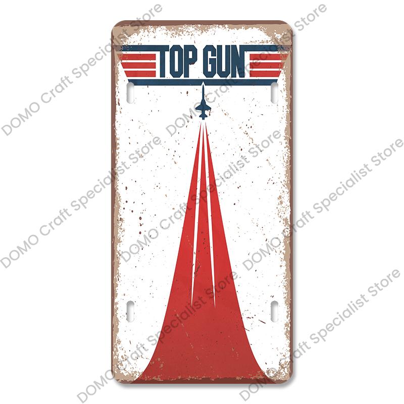 Air Races Metal Plate Tin Signs Retro Top Gun Airplane Metal Poster Garage Club Bar Home Wall Decoration 15x30cm