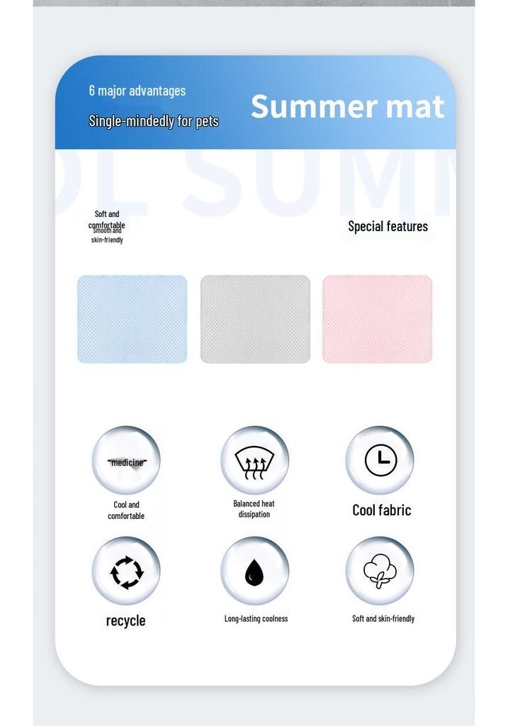 Cooling Ice Silk Pet Mat for Dogs and Cats