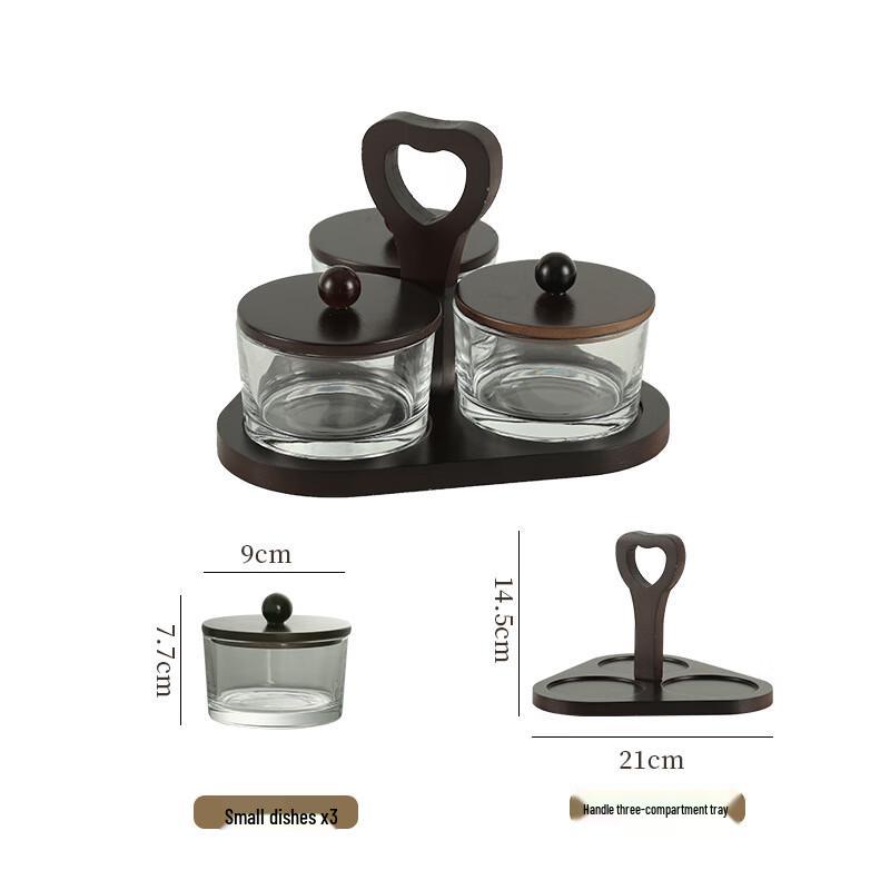 Japanese Style Divided Glass Serving Platter Set