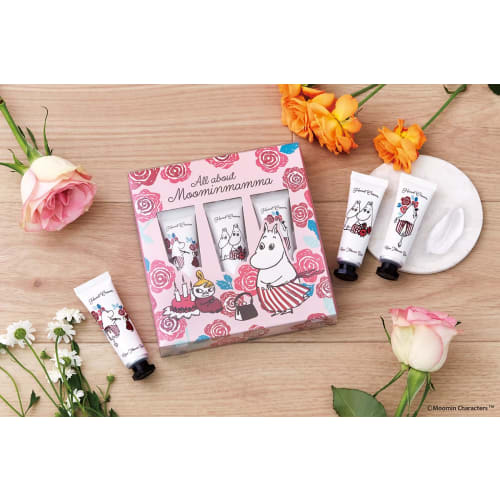 Moomin Hand Cream Gift Set (15mL X 3 Bottles, Rose) - Wild Rose Garden