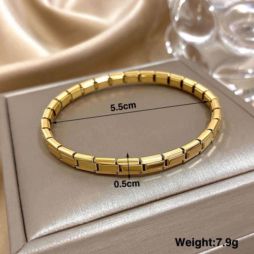 Greatera 5/10mm Two Tone Titanium Steel Bracelet Men Simple Elastic Metal Stainless Steel Watch Strap Women Detachable Bangle
