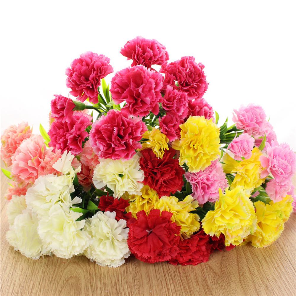 1 Bouquet Carnation,Carnation Silk Forever Flowers Outdoor UV Resistant No Fade Artificial Flower for Home Party Wedding Decor