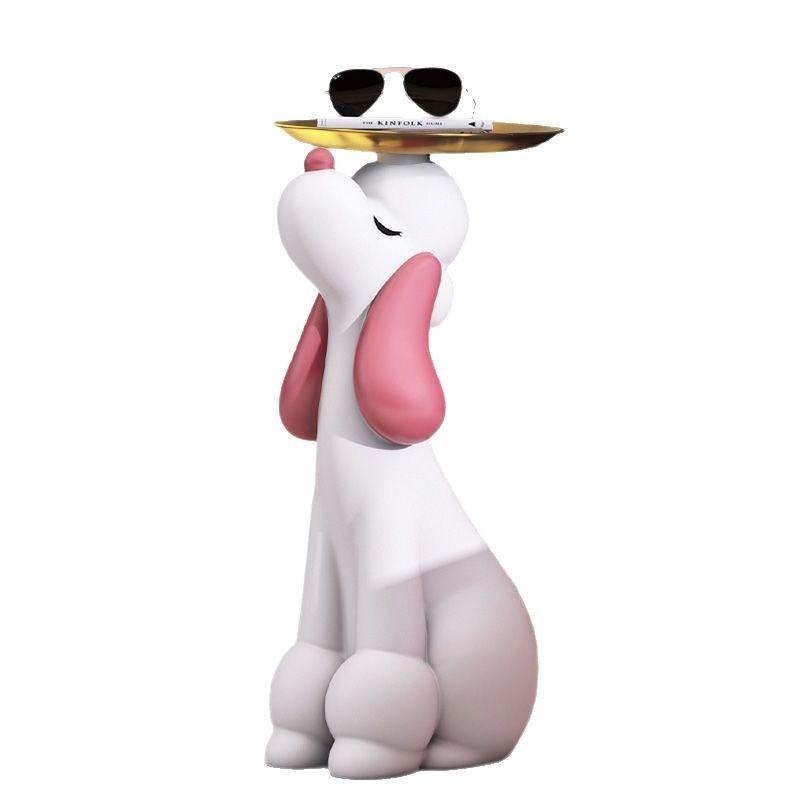 

Figurines Sculptures Poodle Coffee Table Living Room Side Table Statue Creative Luxury Bedroom Figurines Tray Aesthetics Modern красный