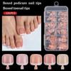 Artificial Short Square Toenails 120Pcs White Full Cover Press On Toe Nails for Women Summer Beach Holiday