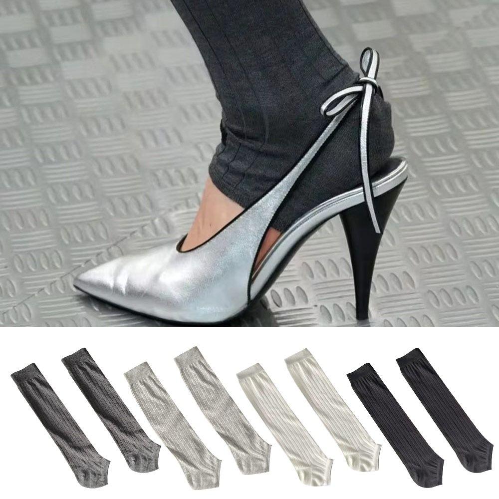 Breathable Vertical Stripes Leg Socks High Tube Women Daily Sock Casual Calf Socks
