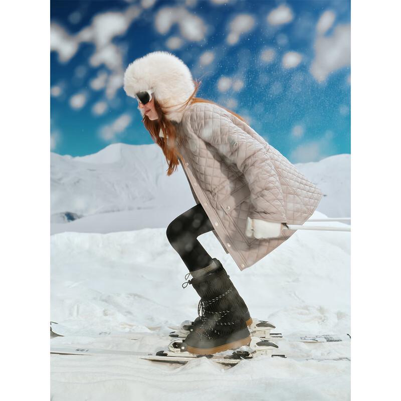 ELLE KIDS Girls' Quilted Windproof Stand-Collar Cotton Jacket