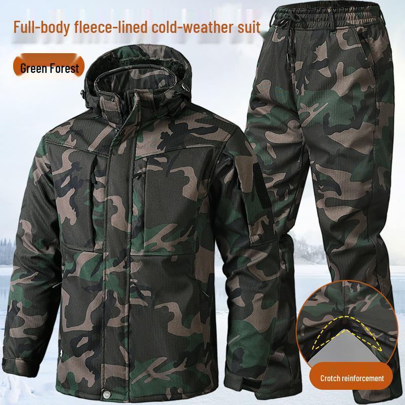 Men's Water-Repellent Fleece-Lined Ski Suit: Warm, Durable & Cold-Proof for Outdoor Adventures