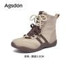 Augustus high-top German training shoes women's 2025 new autumn platform mid-tube casual short boots lace-up Martin boots tide