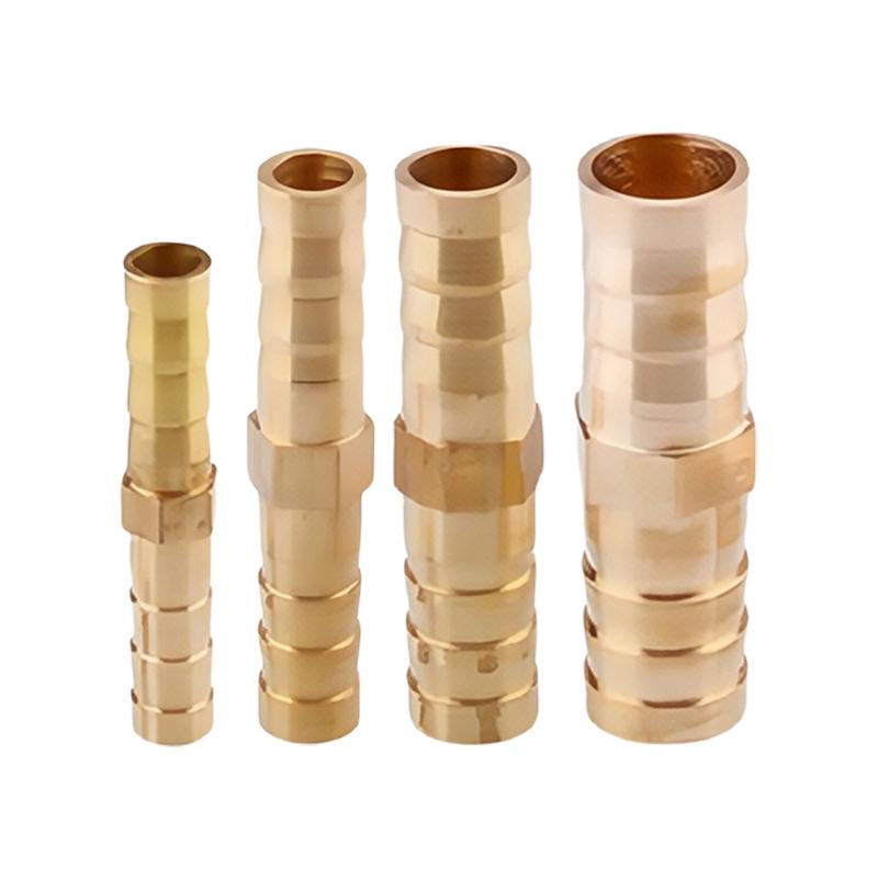 10Pcs Brass Pipe Repair Barbed Fittings Corrosion Resistant Brass Tube Adapters Upgrades for Plumbing System Maintenance