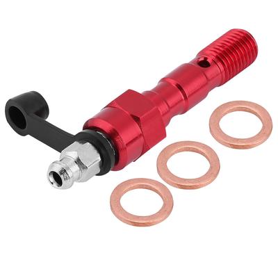 Motorrad M10*1.25mm Bremssattelschraube Hohlschraube Entlüftungsnippel Unterlegscheiben Staubkappe Rot