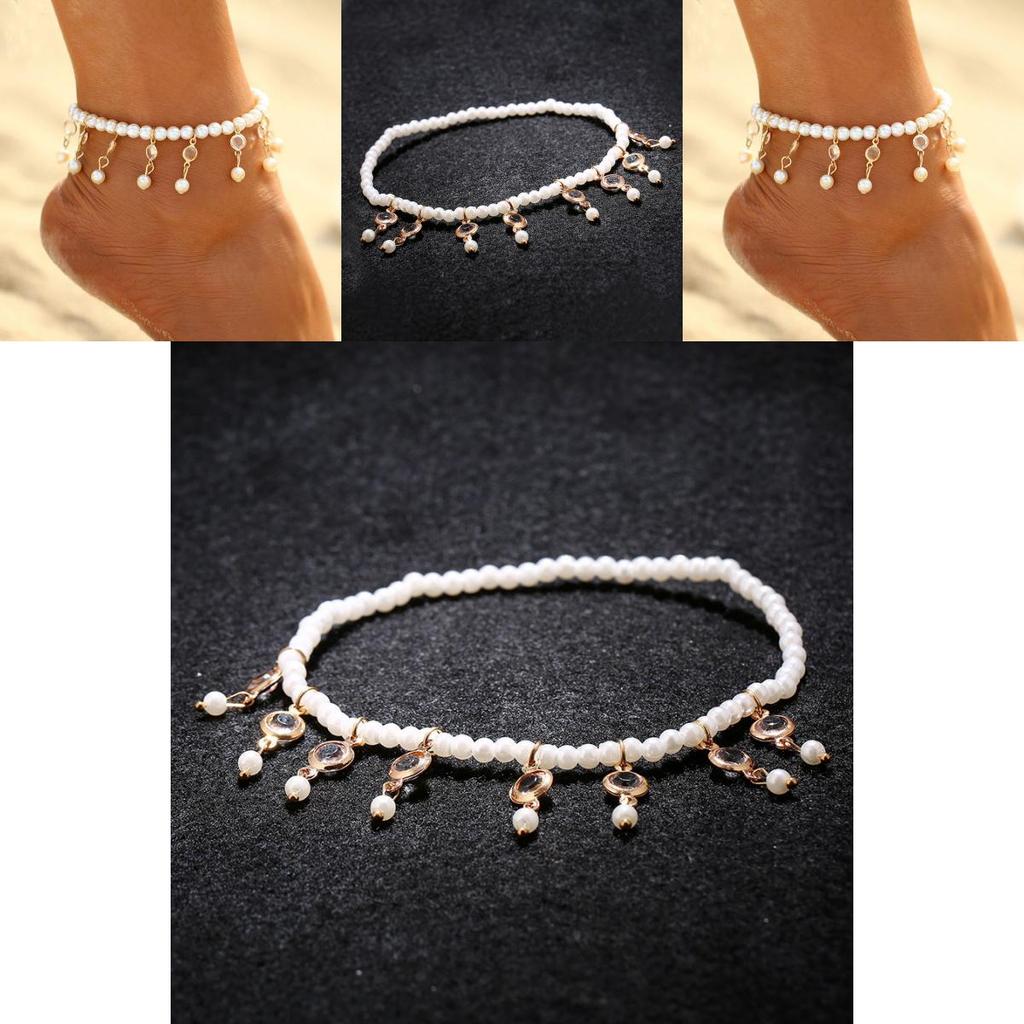 European Style Summer Foot Jewelry With Alloy And Crystal Tassels For Women