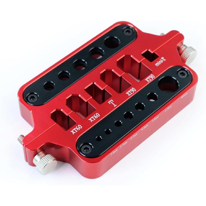MADCATZ 1 Pcs of Aluminum Welding Soldering Insulate Station Jig RC Tools for XT60 XT90 Deans Banana Plug Connector, Red Color (1 Pack)