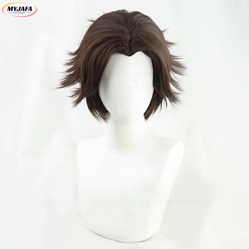 Arcane Viktor Cosplay Wig The Machine Herald Viktor Short Brown White Heat Resistant Synthetic Hair Anime Wigs Long Version
