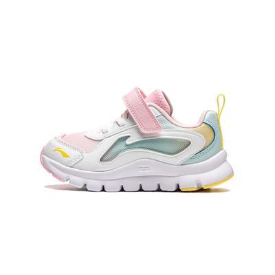 Li Ning Kids Starry Comfortable Lightweight Shock Absorbing Wear Resistant Low Top Casual Shoes Kids Casual Shoes White Pink YKNU028-6