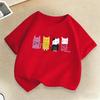 Cute Cat Print Children T-shirts Summer Girls Boys Casual Fashion Kawaii Short Sleeve Tops O-Neck Colorful Kids T-shirts