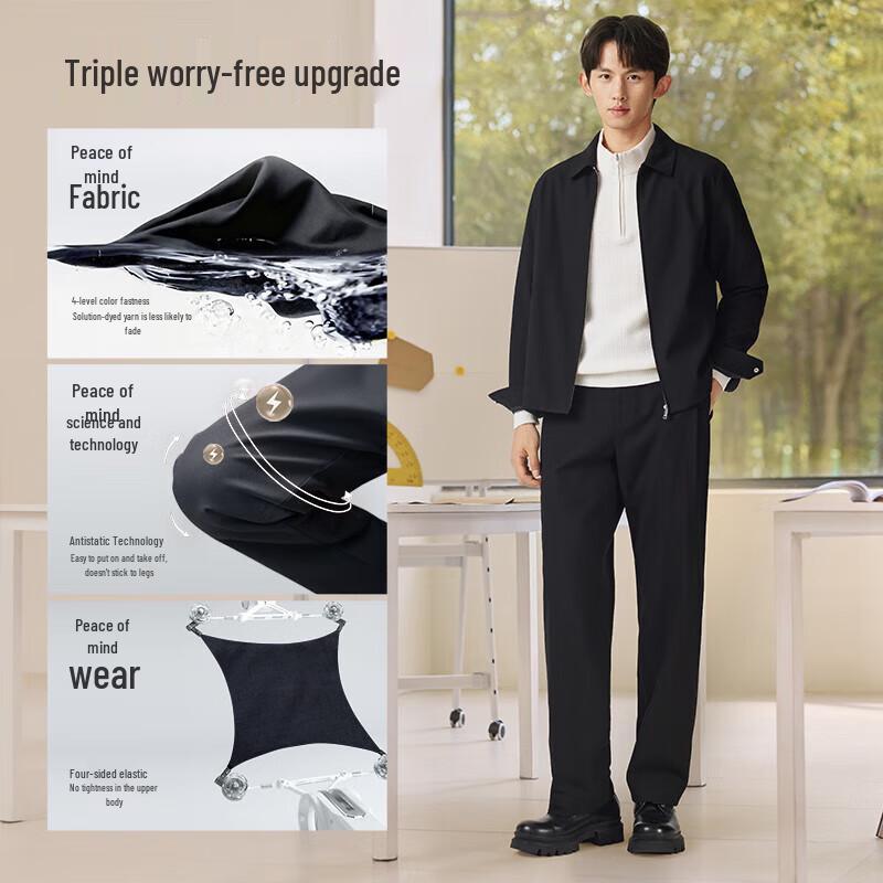 Joeone Men's Anti-Static Wide-Leg Suit Pants