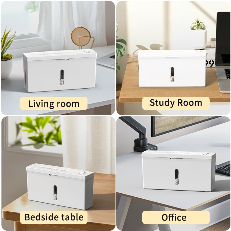 Mini P-5 High Security Paper Shredder, 4-Sheet Micro Cut, Portable Desktop, for Home Use, Anti-Jam, Quiet, Lightweight, 2 Gallon Wastebasket.