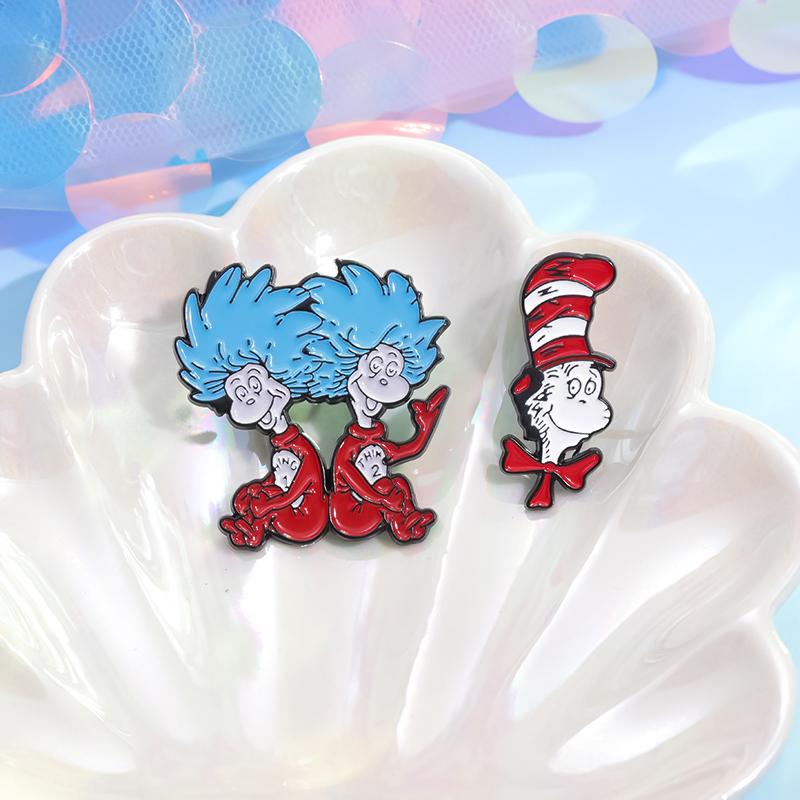 Cute Cartoon Character Enamel Pins Custom Brooches Lapel Badges Funny Jewelry Gift for Kids Friends