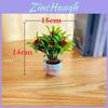 Faux Flower Bonsai With Red Rose Blossoms For Office Desktop And Living Room