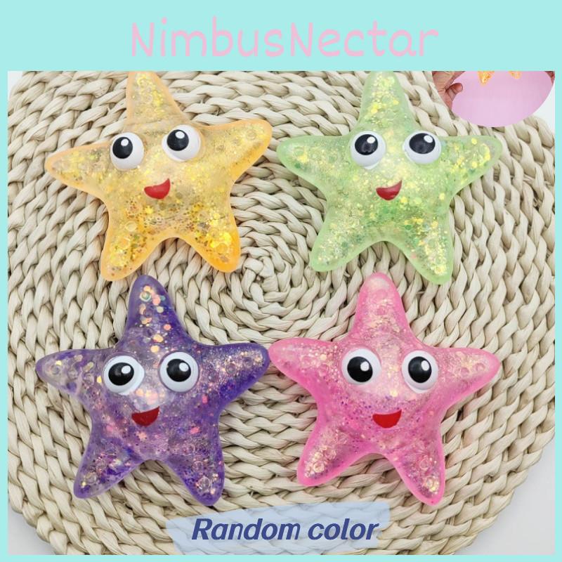 Niedlicher Stern Malzzucker Squeeze Ball Spielzeug Stressabbau Seestern Augen Dekompression Fünfzackiger Stern Plastik)