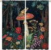 Vintage Rustic Mushroom Frog Blackout Curtains Watercolor Aesthetic Spring Forest Florals Animal Frogs Printed Perforated Curtai