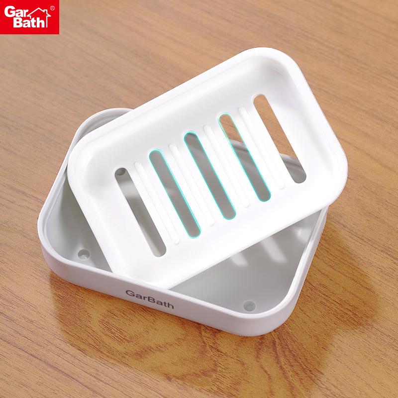 Double-layer Soap Box Bathroom Drain Soap Rack Simple Thickened Soap Box Washbasin Creative Square Soap Box