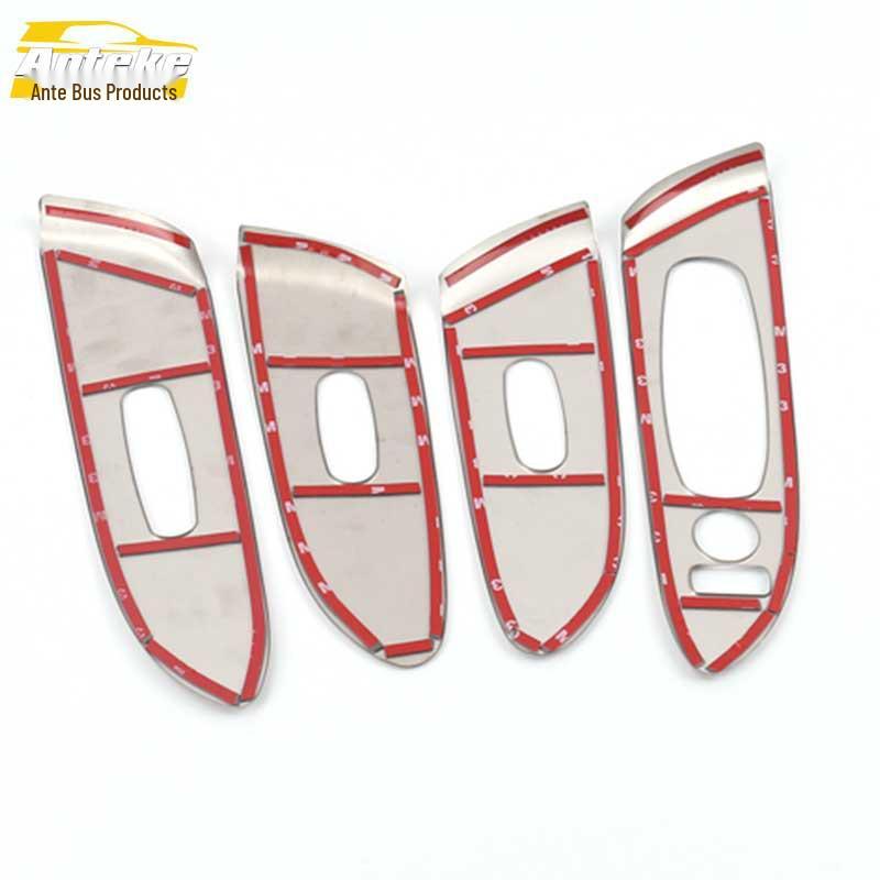 Murano Glass Lift Frame Stainless Steel Window Armrest Switch Decor Sticker