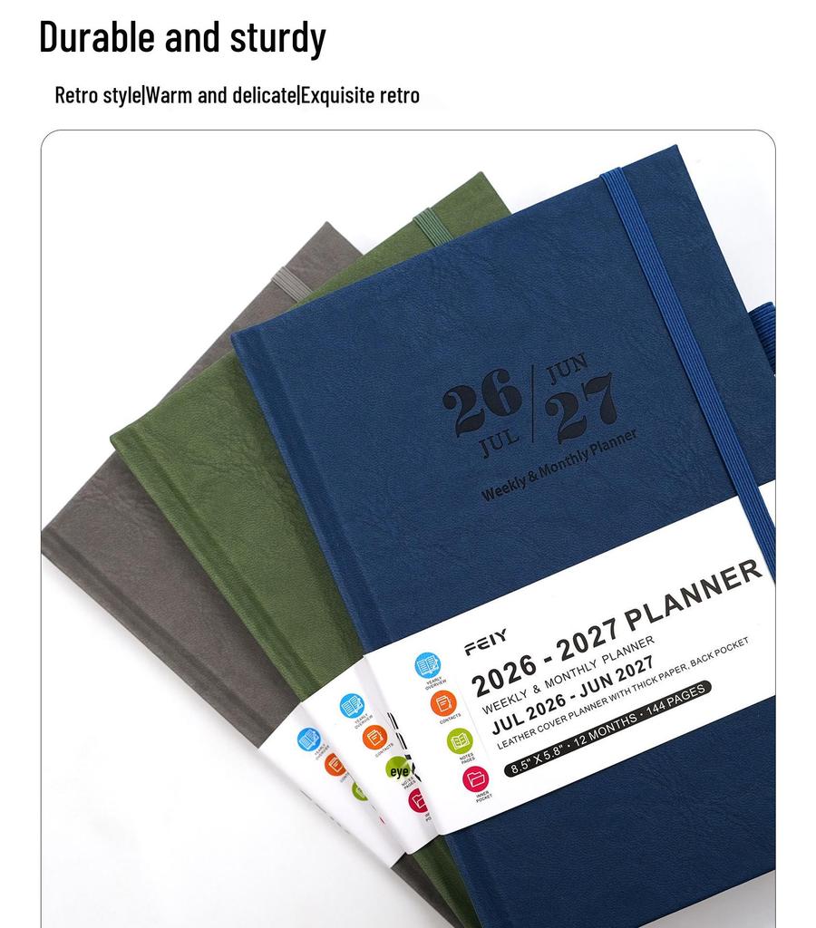 A5 English Efficiency Weekly Planner 2026-2027: Custom Logo Notebook
