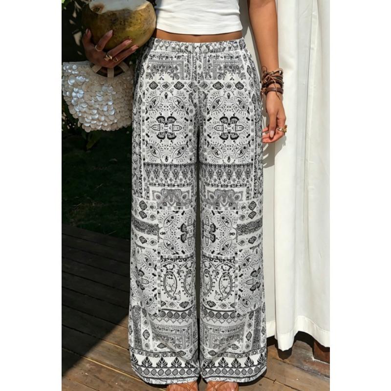 Summer Fashion Brother Ethnic Style Bohemian 3D Printed Loose Straight Leg Pants Street Sports and Leisure Pants