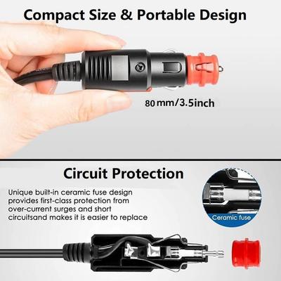 12-24V 18 AWG Car Refrigerator Power Cord Fridge Freezer Power Cord ARB Auito Cigarette Lighter Adapter Heater Extension Cable