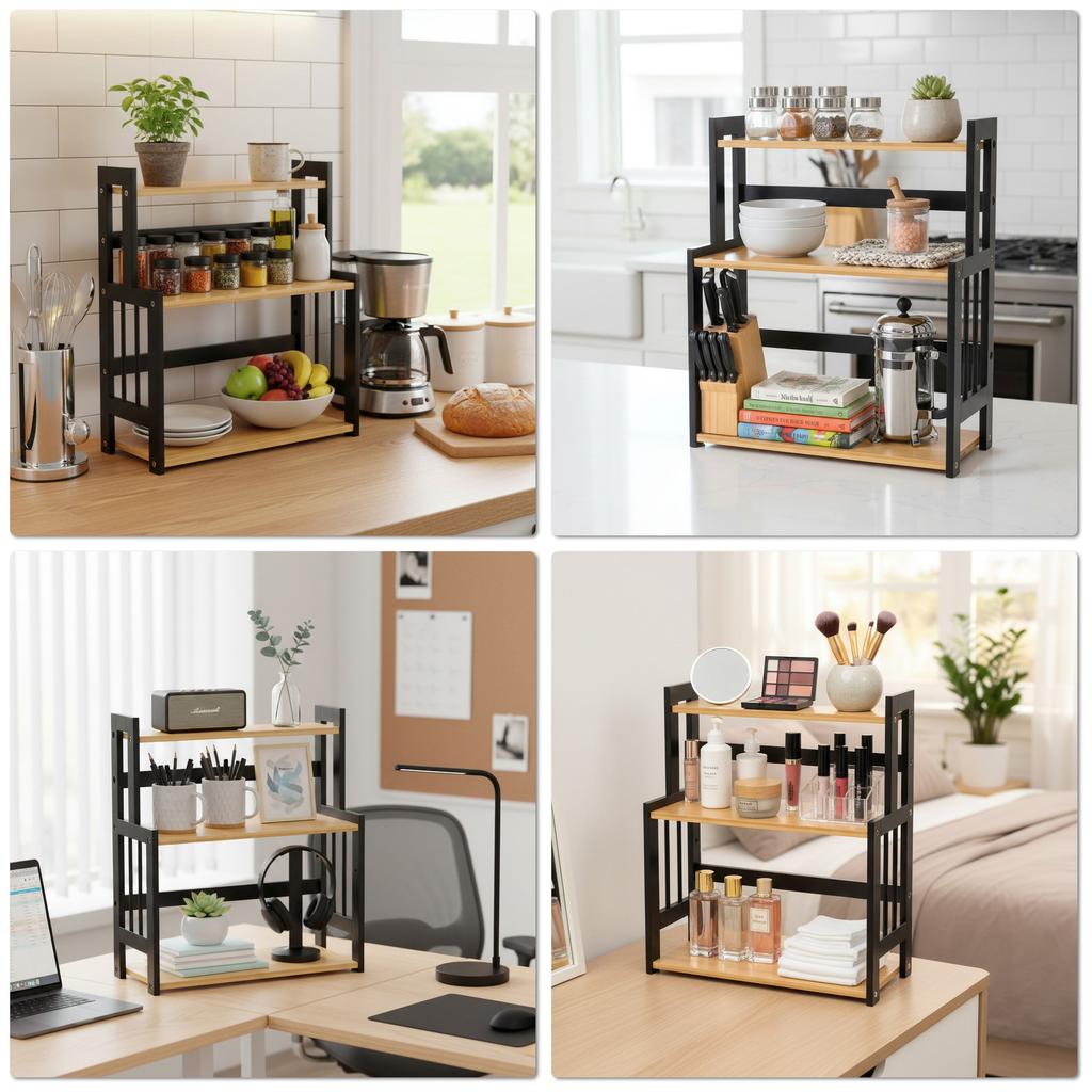 Black Spice Kitchen Rack Organizer Shelf Herb Rack