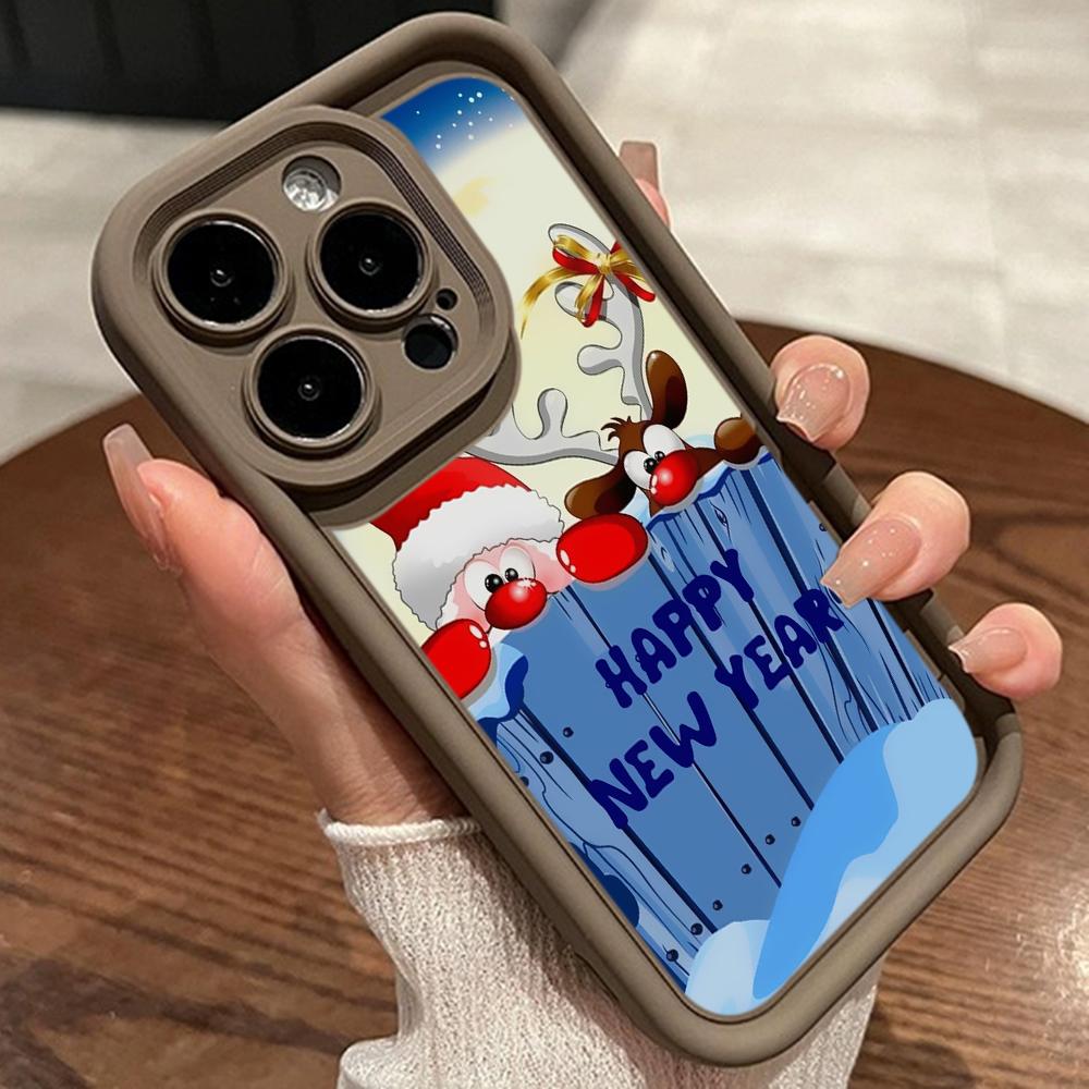 Sky Eye Ladder Soft Case for Samsung A06 A15 A25 A35 A55 A14 A24 A34 S23 S24 FE All Samsung Models Phone Cases Cover NY42 Merry Christmas Bear Deer