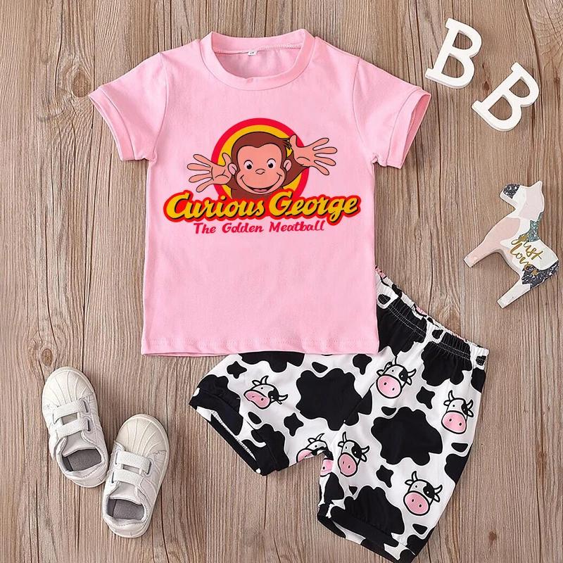 2026 Hot Sale Cartoons Baby Boys T Shirt Curious George Cartoon Print Kids TShirts Funny Monkey Children Girls Tops Clothes