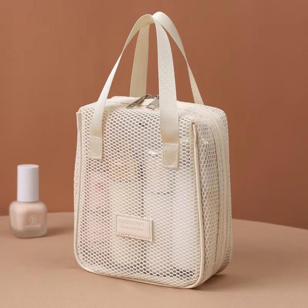 Mesh Makeup Toiletry Storage Bag Handbags Portable Travel Washing Body Shower Tools Organizer Hanging Cosmetic Organizer Pouch