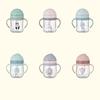 250Ml Cartoon Pattern Outdoor Child Drinking Bottle With Straw Baby Feeding Cup For Kids Training Portable Handle Water Bottle