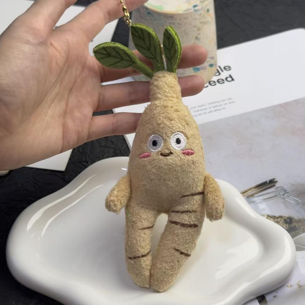 Cartoon Plant Plush Doll Keychain Traditional All-heal Lucky Charm Crying Mushroom Keychain Beads Chain Multicolor Cute Keyrings