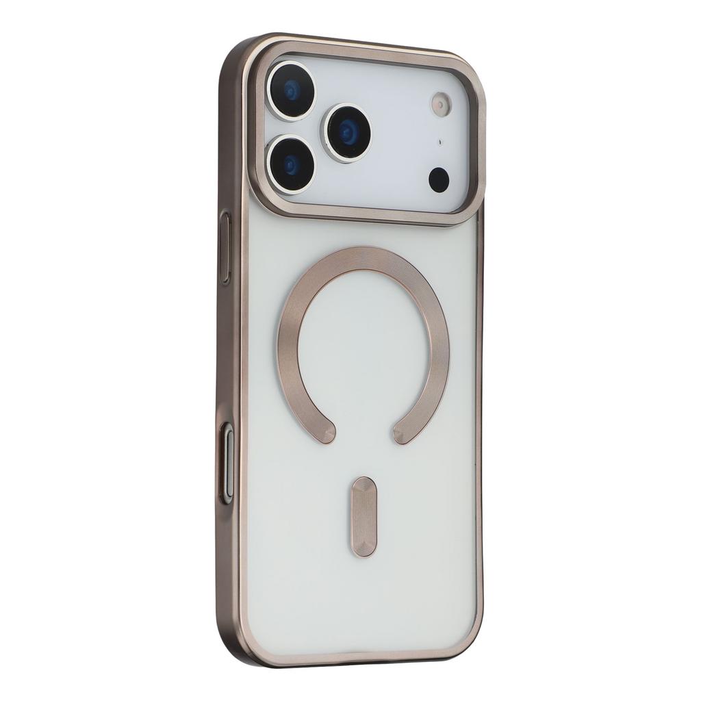 For iPhone 17 Pro Case Matte Electroplating Phone Cover Compatible with MagSafe