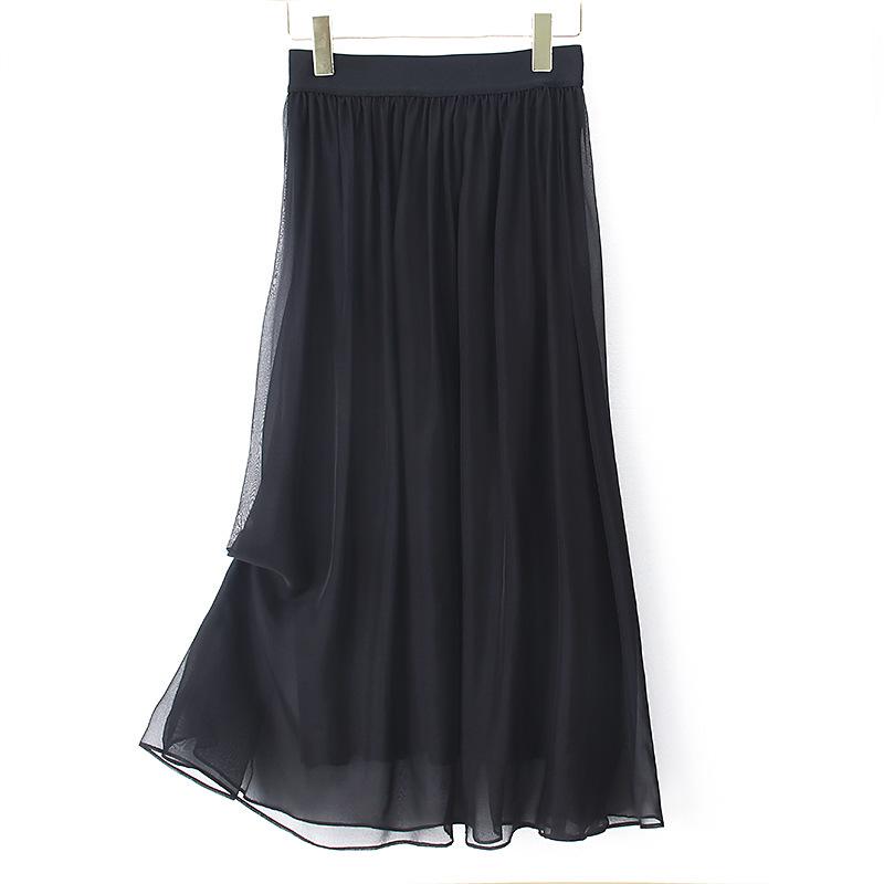 Women s Slim Fit Silk Summer Skirt with Elastic Waist M