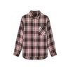 GROUND ZERO Unisex Letter Print Plaid Color-block Loose Shirt