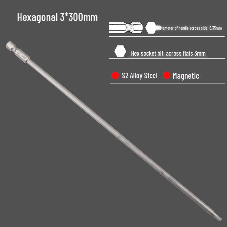 S2 Air Impact Hex Socket Bit Set, Pneumatic & Electric Screwdriver, 1/4 Strong Magnetic