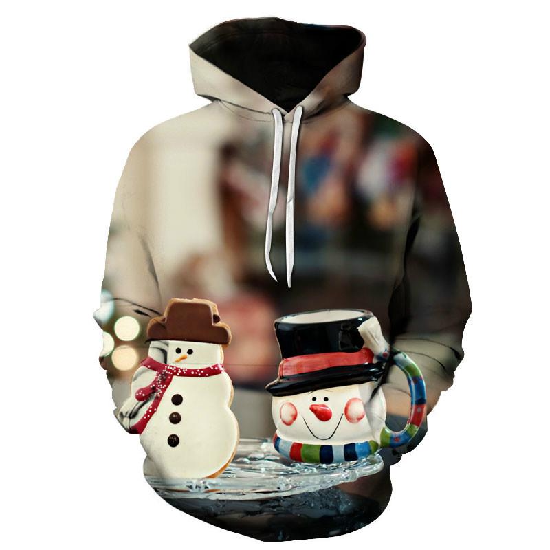 

Новый рождественский подарок тема мужская 3D печатная толстовка с капюшоном мода снеговик с капюшоном свитер с капюшоном одежда для мальчиков 6XL