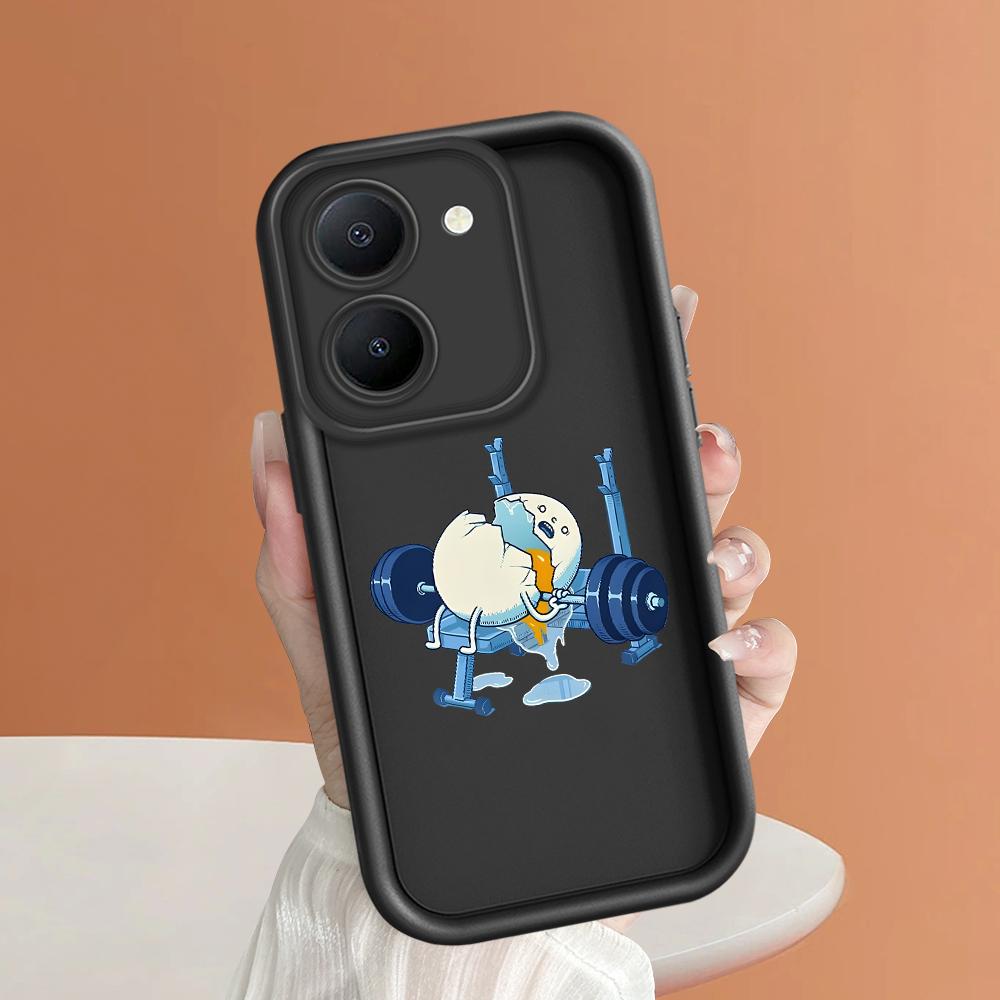 Weiche Silikon-Quadratleitern-Cartoon-Muster Vollständiger Kameraschutz Stoßfeste Hülle für iPhone Infinix Tecno Vivo