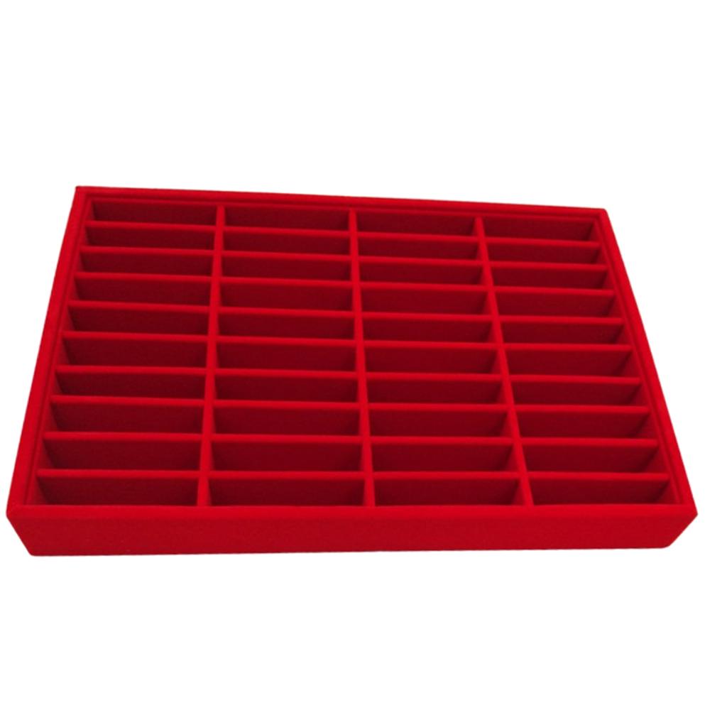 Men Women Bangle Bracelet Trays 40 Slot Compartment Box Showcase Gray