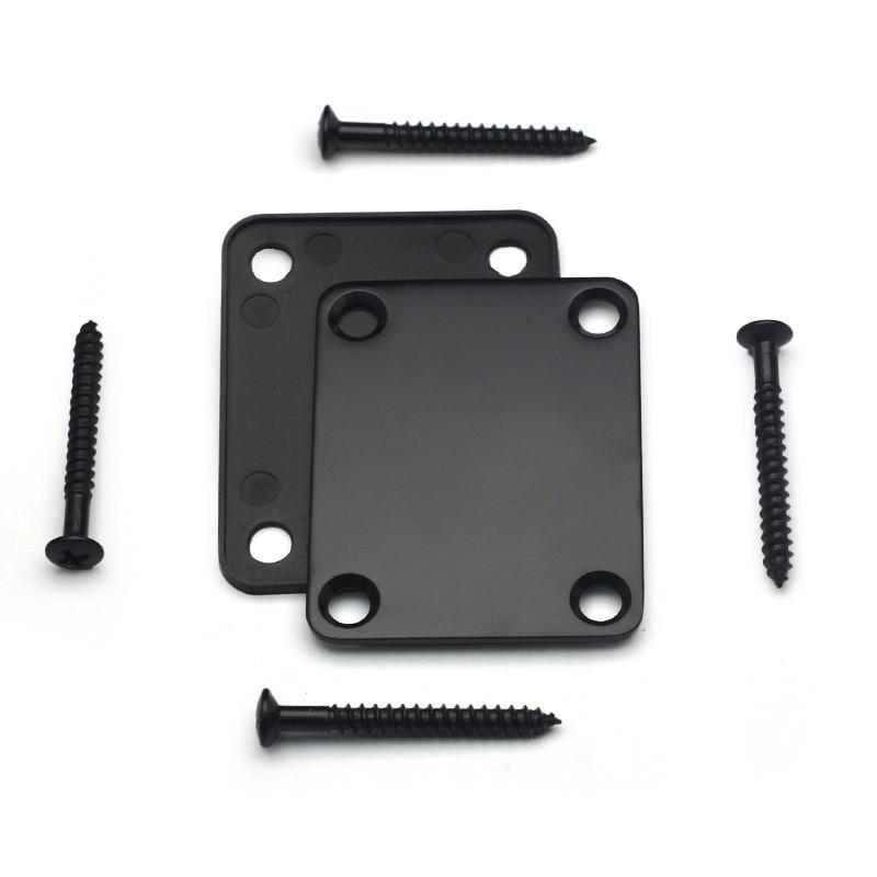 Electric Guitar and Bass Neck Reinforcement Plate with Screws - Plastic Back Pad Instrument Accessory