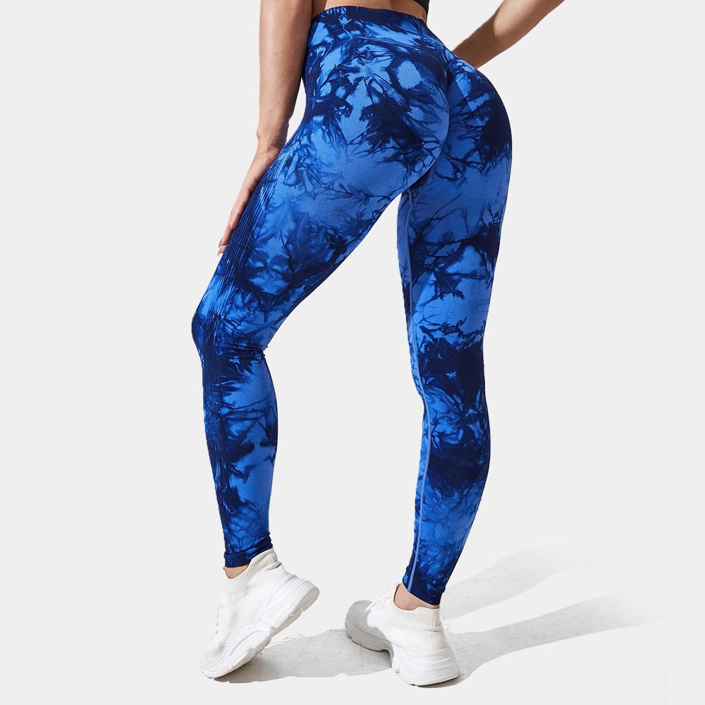 

Окрашенные в галстуке брюки для фитнеса с высокой талией, брюки для йоги персикового цвета с подъемом бедер, спортивные тайтсы, быстросохнущие брюки с девятью точками для женщин XS