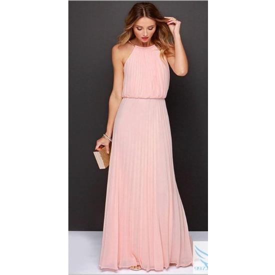 Sleeveless Bridle Pleated Fashionable and Sexy Dress