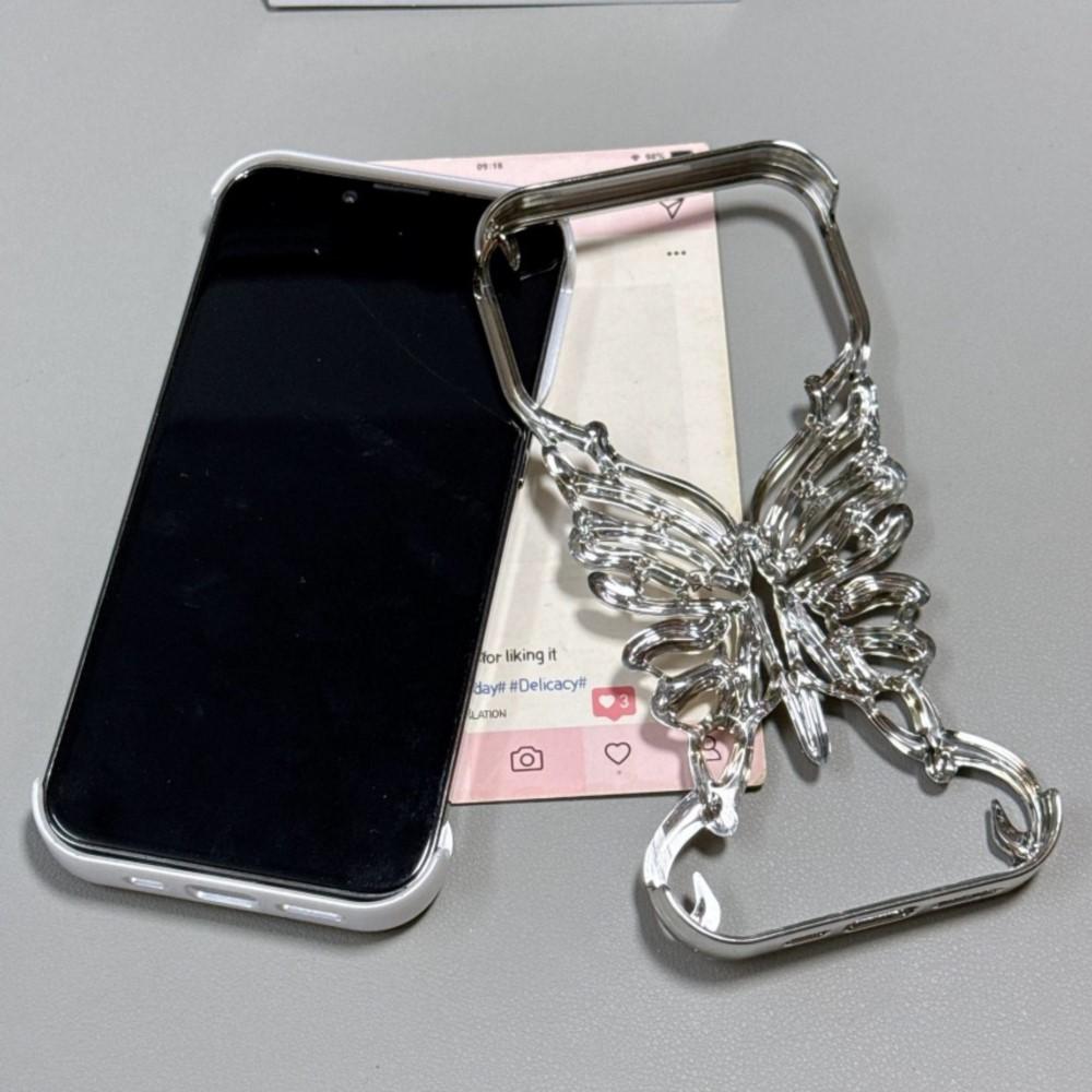 Artistic Hollow Butterfly Case For iPhone 17 Air 16 15 14 13 12 11 Pro Max Plus Hard PC 3D Cut-Out Plating Phone Funda